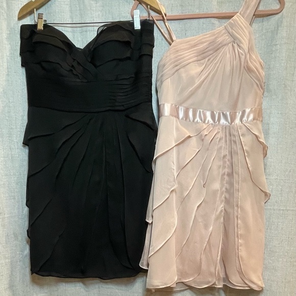 ADRIANNA PAPELL Evening black knee length flowy formal event dress. Size 12. - Picture 9 of 9